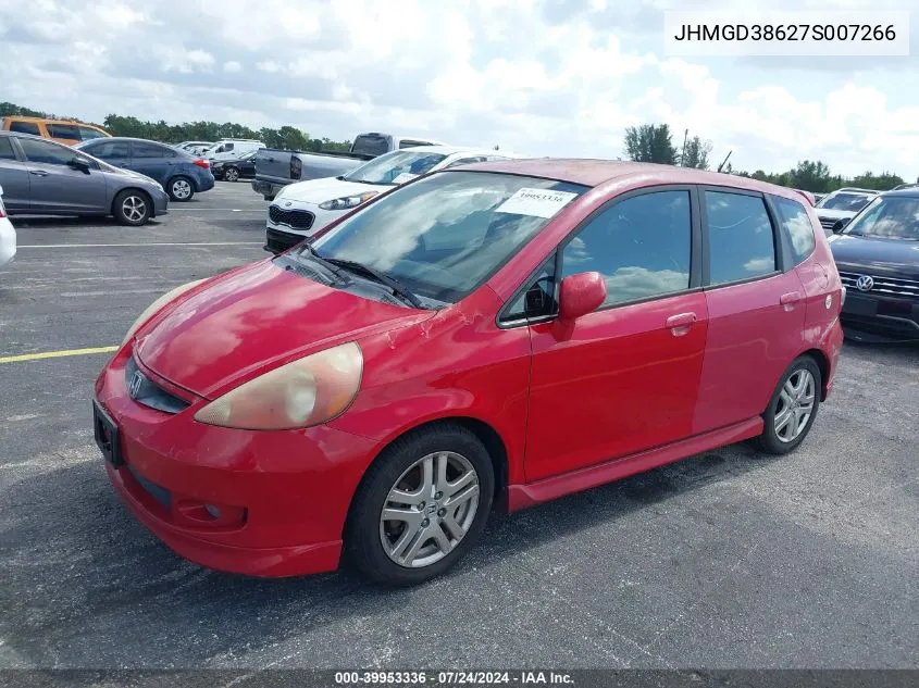 2007 Honda Fit Sport VIN: JHMGD38627S007266 Lot: 39953336