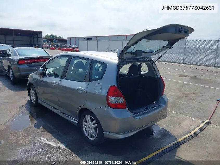 2007 Honda Fit Sport VIN: JHMGD37677S042631 Lot: 39985219