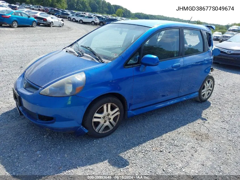 JHMGD38677S049674 2007 Honda Fit S