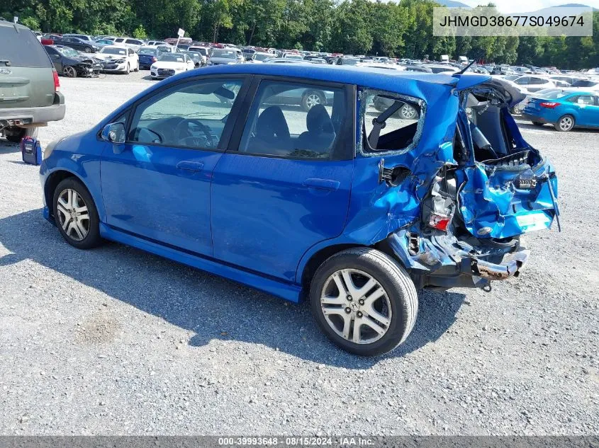 JHMGD38677S049674 2007 Honda Fit S