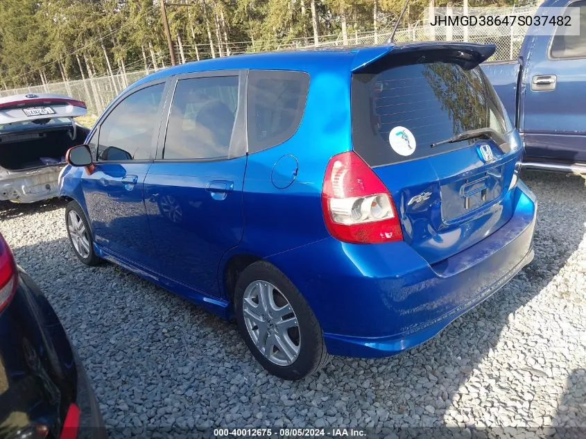 JHMGD38647S037482 2007 Honda Fit Sport