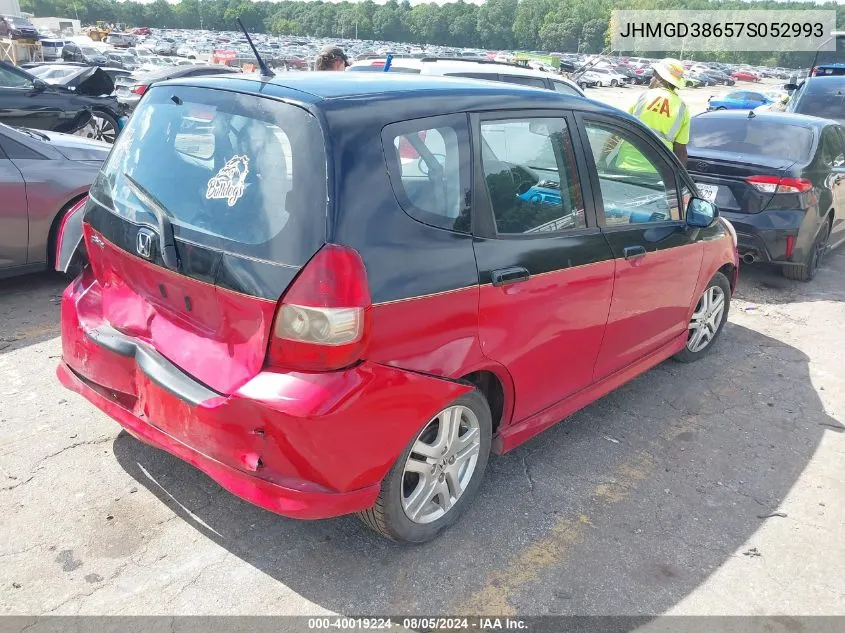 JHMGD38657S052993 2007 Honda Fit Sport