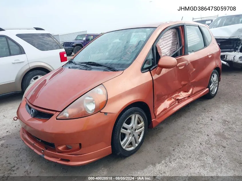 JHMGD38647S059708 2007 Honda Fit Sport