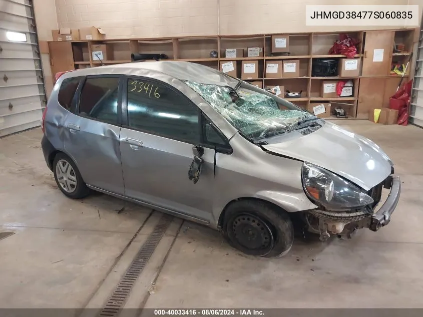 JHMGD38477S060835 2007 Honda Fit