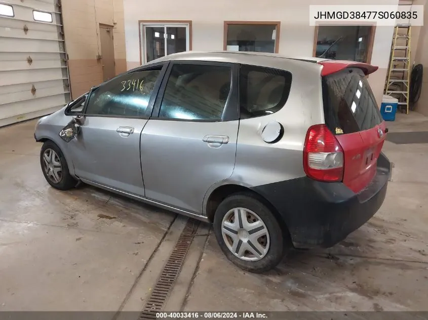 JHMGD38477S060835 2007 Honda Fit