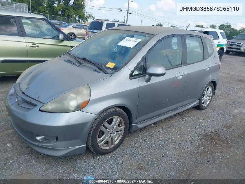 JHMGD38687S065110 2007 Honda Fit Sport