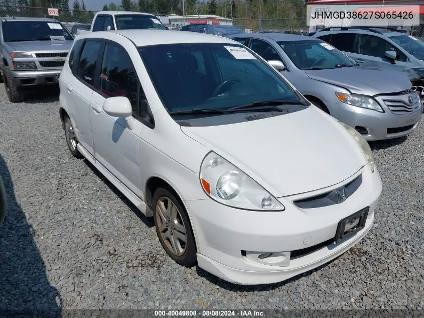 2007 Honda Fit Sport VIN: JHMGD38627S065426 Lot: 40049808