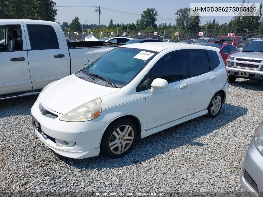 2007 Honda Fit Sport VIN: JHMGD38627S065426 Lot: 40049808