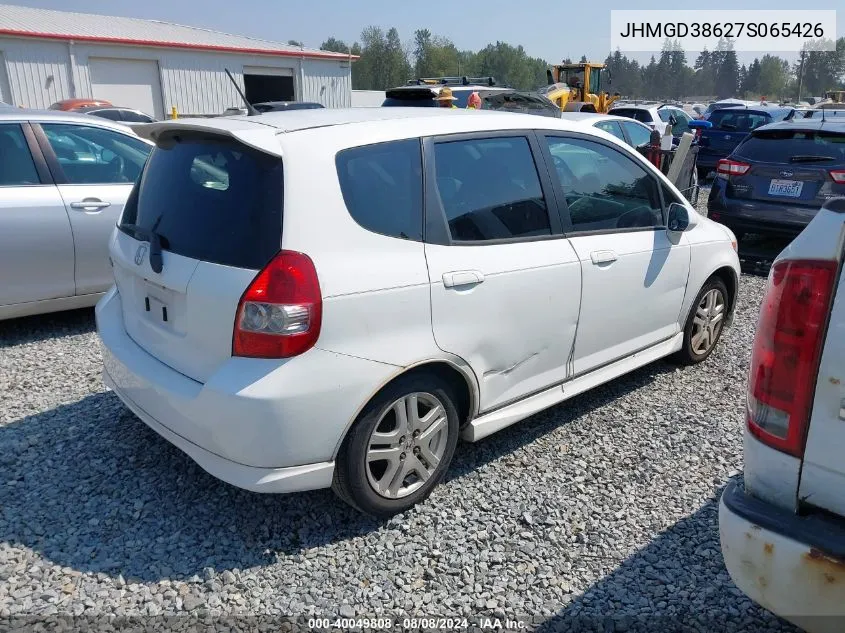 JHMGD38627S065426 2007 Honda Fit Sport