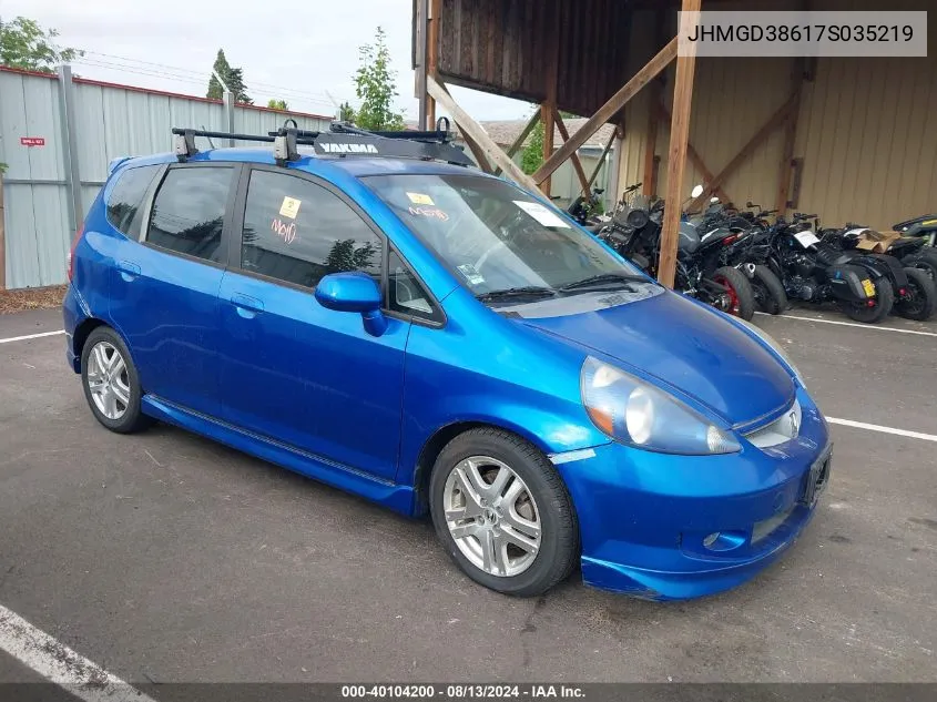 JHMGD38617S035219 2007 Honda Fit Sport