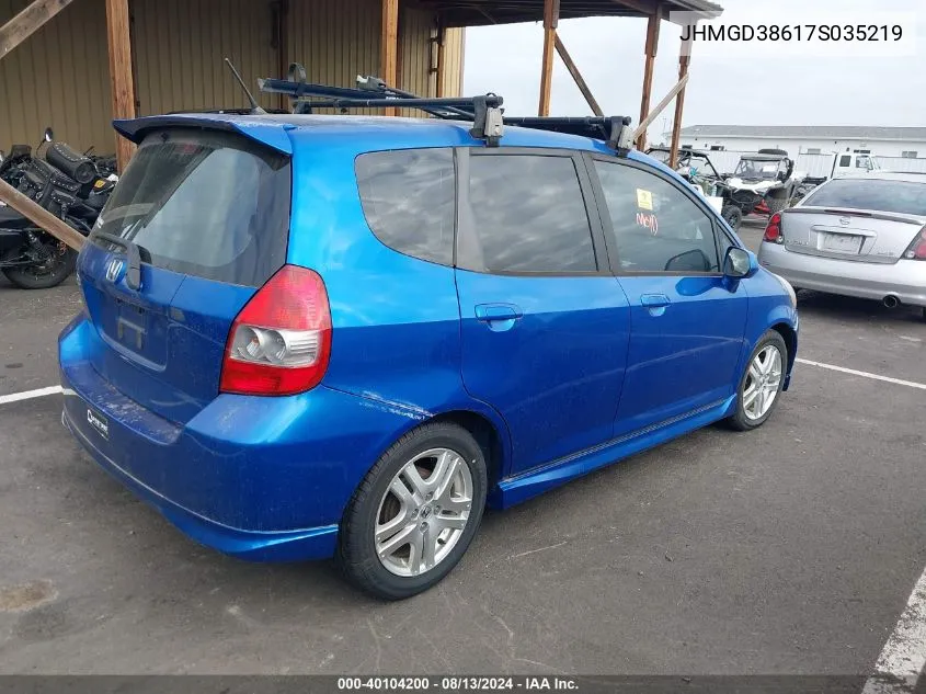 JHMGD38617S035219 2007 Honda Fit Sport