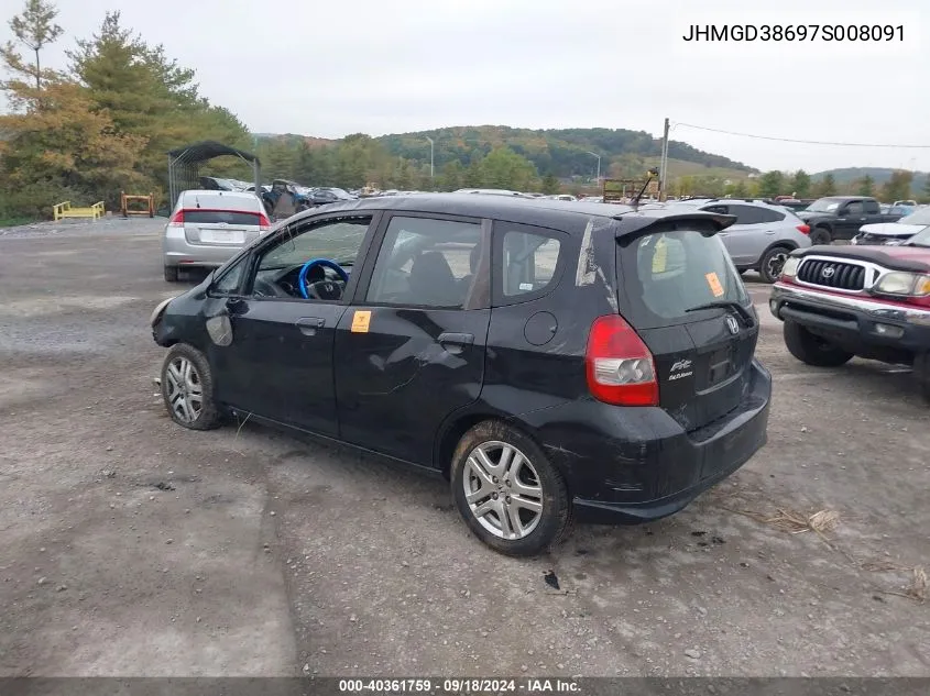 2007 Honda Fit Sport VIN: JHMGD38697S008091 Lot: 40361759