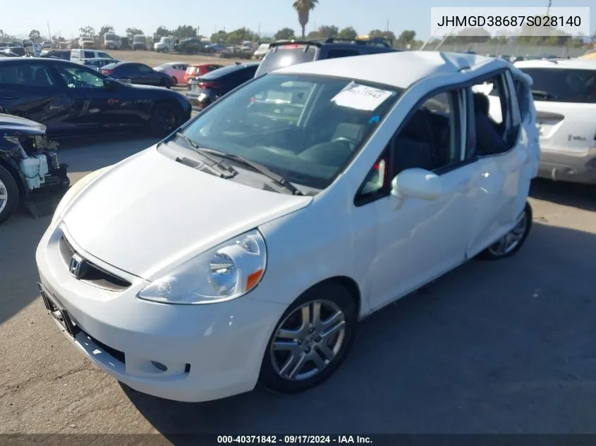 JHMGD38687S028140 2007 Honda Fit Sport