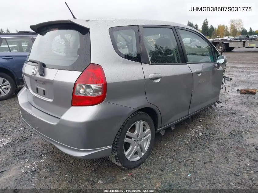 JHMGD38607S031775 2007 Honda Fit Sport