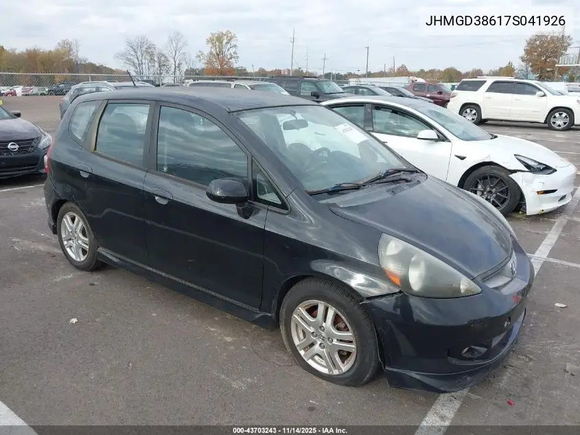 JHMGD38617S041926 2007 Honda Fit Sport