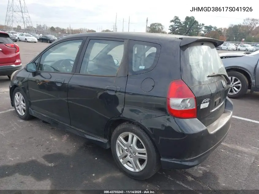 JHMGD38617S041926 2007 Honda Fit Sport