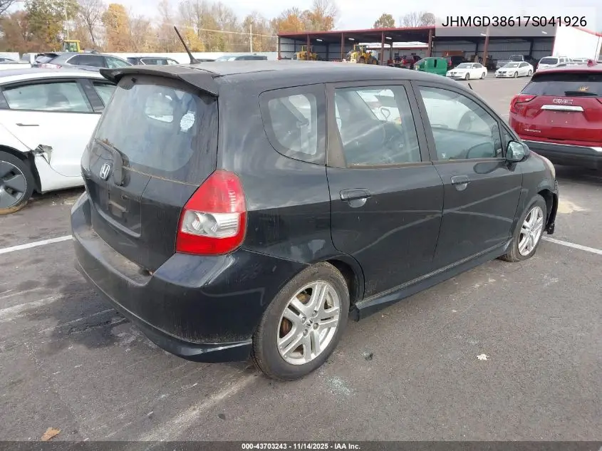 JHMGD38617S041926 2007 Honda Fit Sport