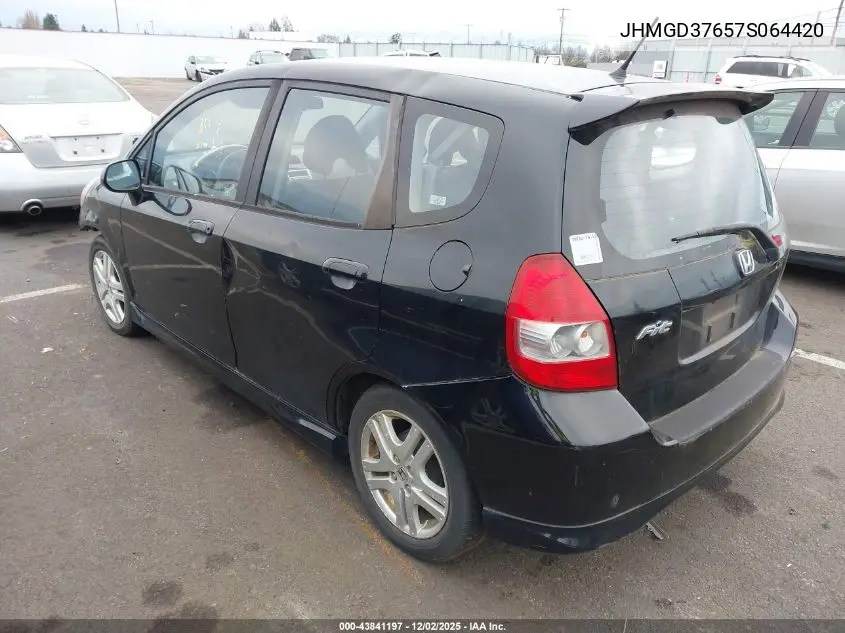 JHMGD37657S064420 2007 Honda Fit Sport