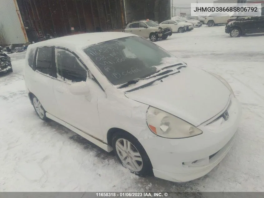 JHMGD38668S806792 2008 Honda Fit