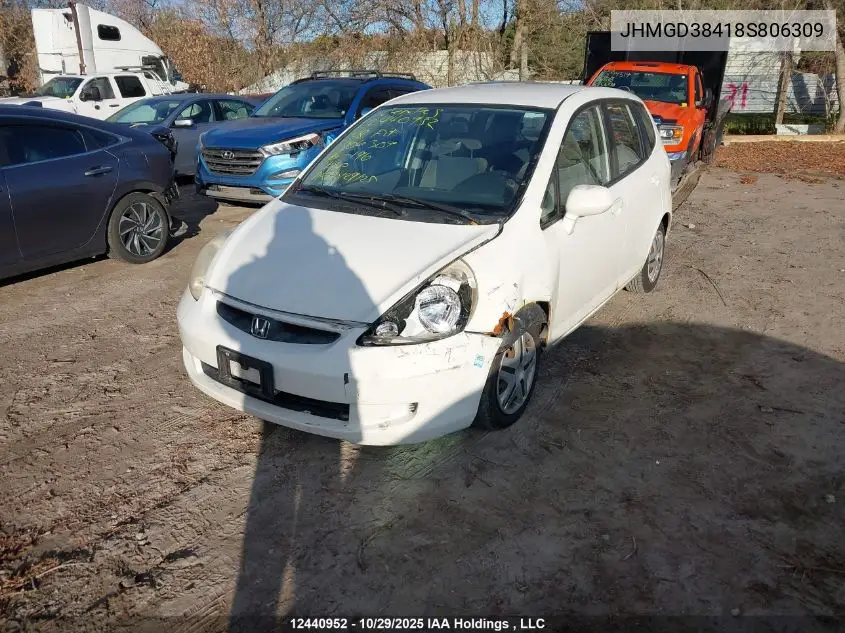 JHMGD38418S806309 2008 Honda Fit