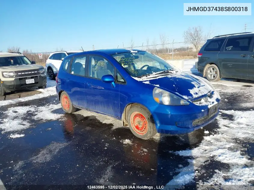 JHMGD37438S800318 2008 Honda Fit Dx/Lx