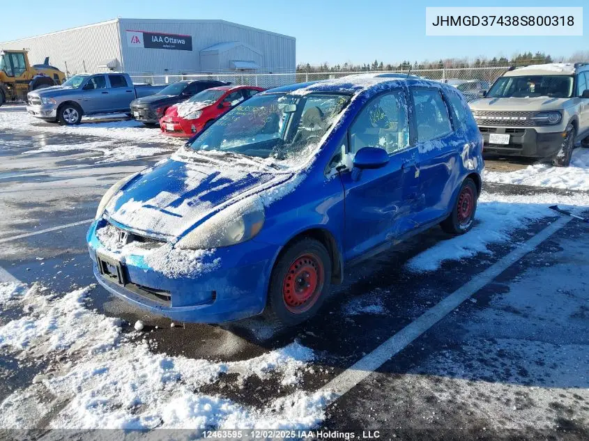 JHMGD37438S800318 2008 Honda Fit Dx/Lx