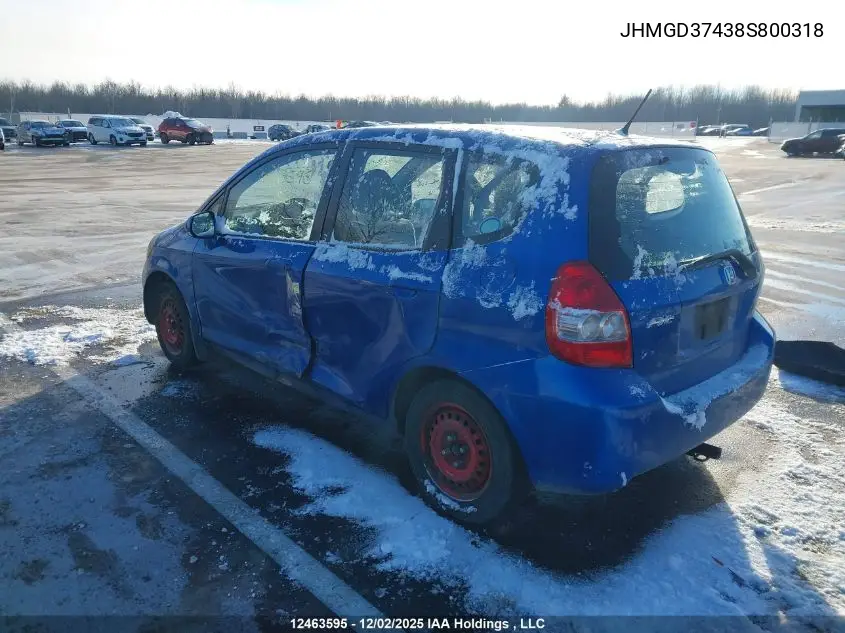 JHMGD37438S800318 2008 Honda Fit Dx/Lx