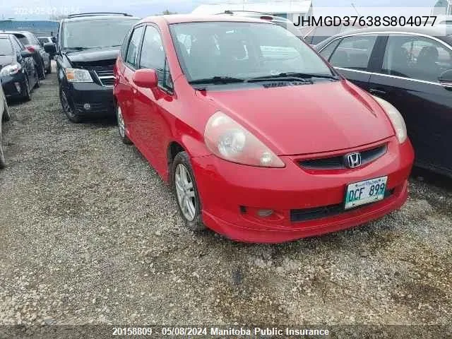 JHMGD37638S804077 2008 Honda Fit Sport