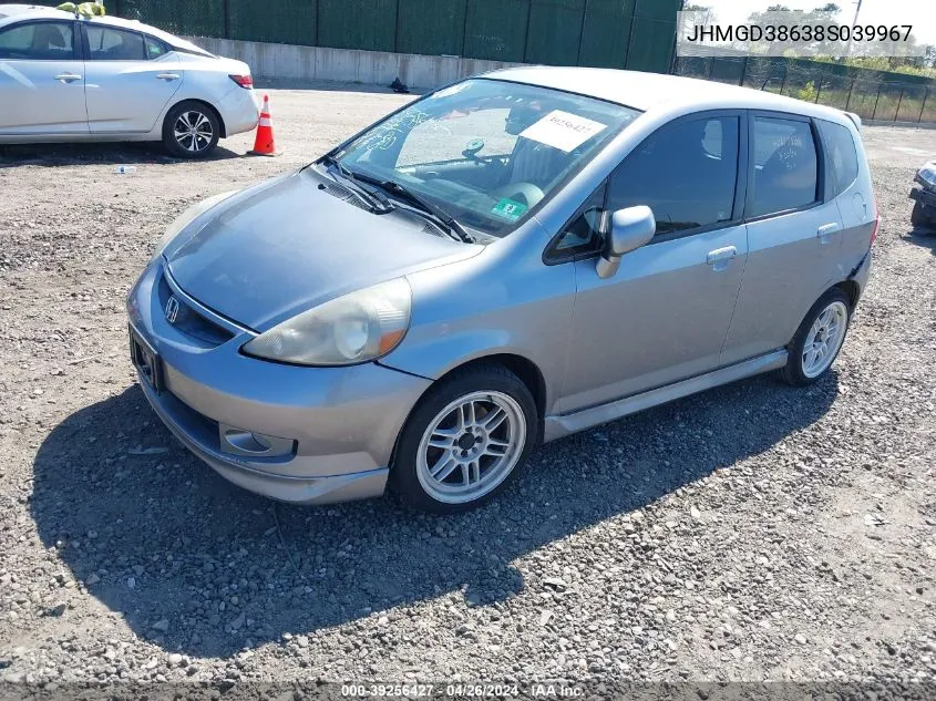 JHMGD38638S039967 2008 Honda Fit Sport