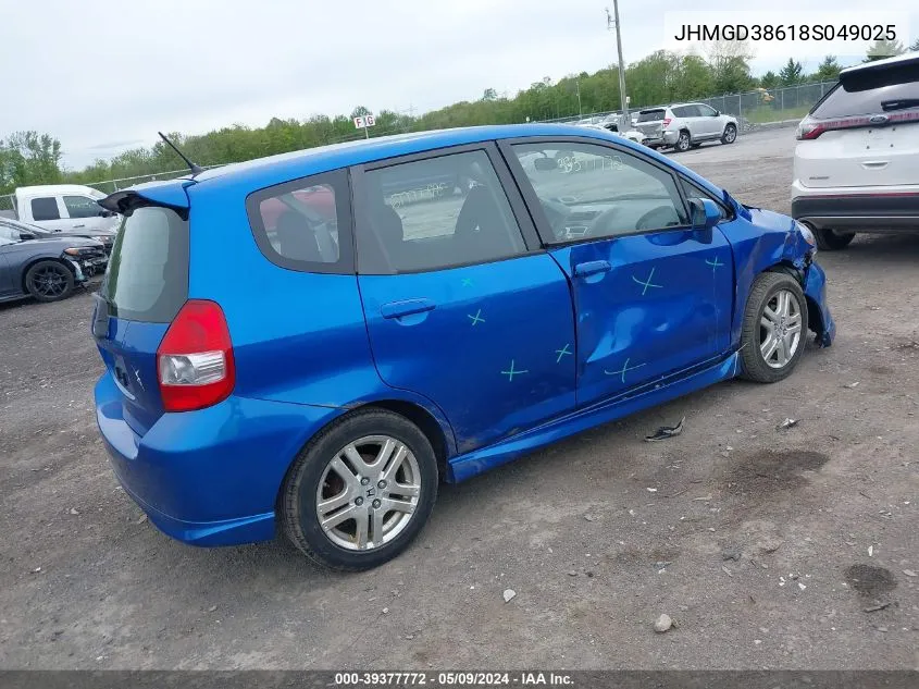 JHMGD38618S049025 2008 Honda Fit Sport