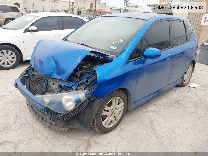 JHMGD38608S004903 2008 Honda Fit Sport