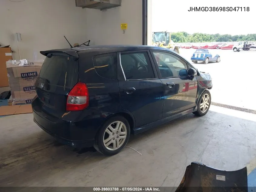 JHMGD38698S047118 2008 Honda Fit Sport