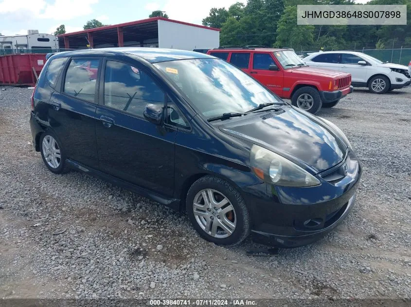 2008 Honda Fit Sport VIN: JHMGD38648S007898 Lot: 39840741