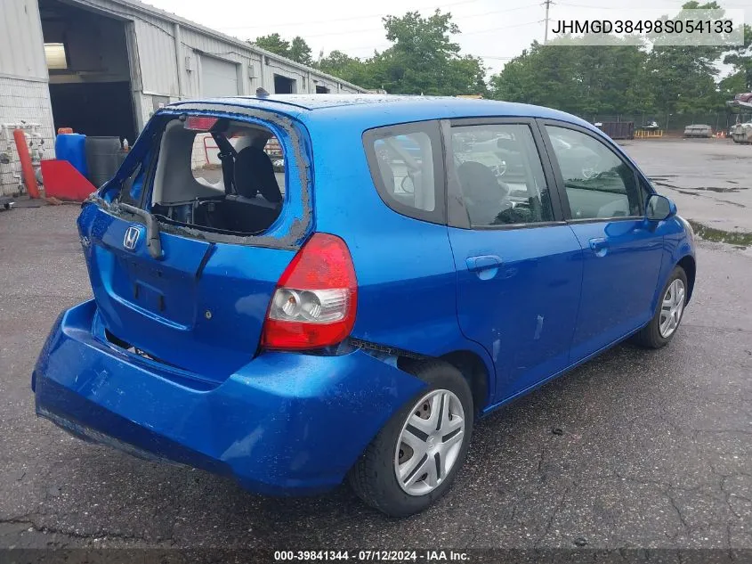 2008 Honda Fit VIN: JHMGD38498S054133 Lot: 39841344