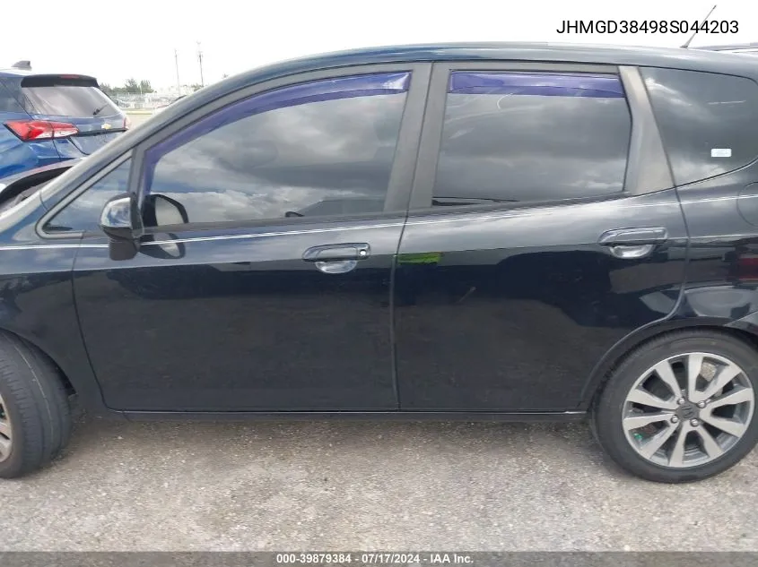 2008 Honda Fit VIN: JHMGD38498S044203 Lot: 39879384