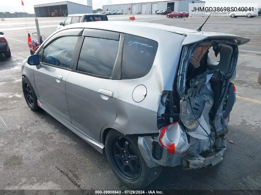 2008 Honda Fit Sport VIN: JHMGD38698S040041 Lot: 39900643