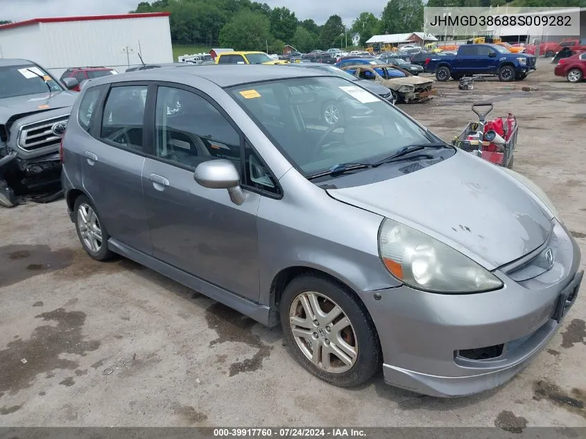 2008 Honda Fit Sport VIN: JHMGD38688S009282 Lot: 39917760