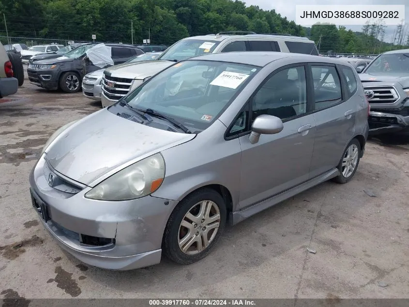 2008 Honda Fit Sport VIN: JHMGD38688S009282 Lot: 39917760