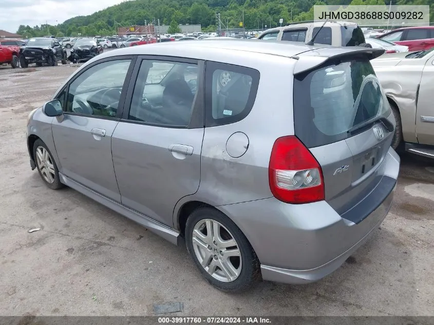 2008 Honda Fit Sport VIN: JHMGD38688S009282 Lot: 39917760