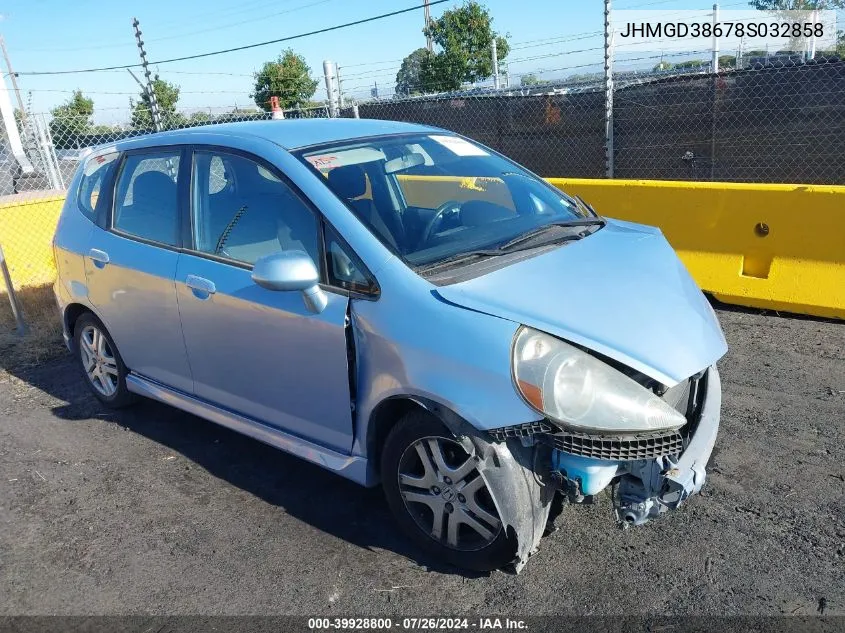 2008 Honda Fit Sport VIN: JHMGD38678S032858 Lot: 39928800