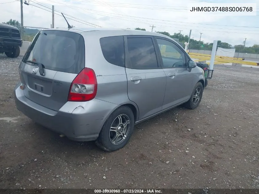 2008 Honda Fit VIN: JHMGD37488S006768 Lot: 39930960