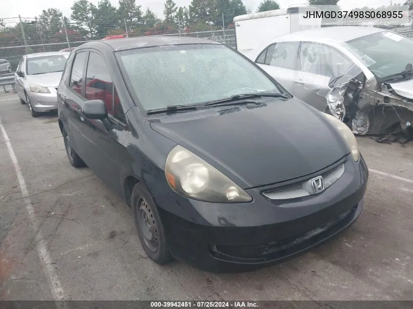 2008 Honda Fit VIN: JHMGD37498S068955 Lot: 39942451