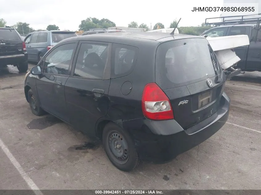 2008 Honda Fit VIN: JHMGD37498S068955 Lot: 39942451