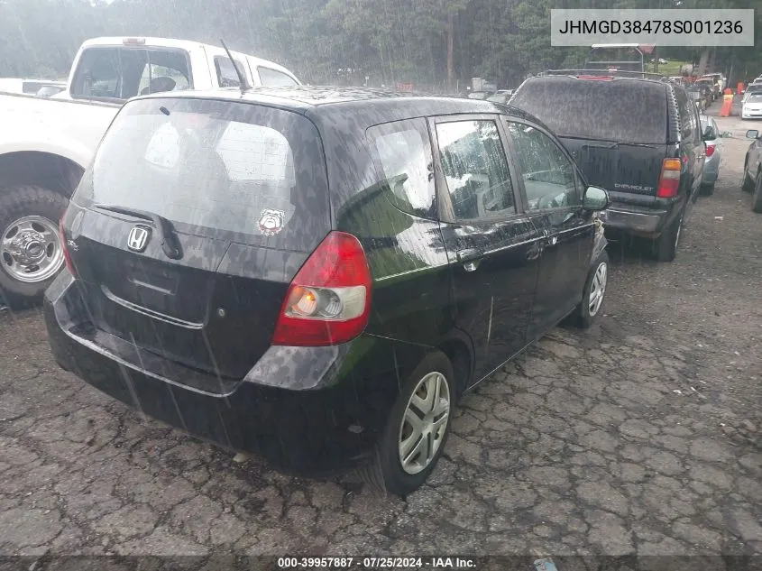 2008 Honda Fit VIN: JHMGD38478S001236 Lot: 39957887