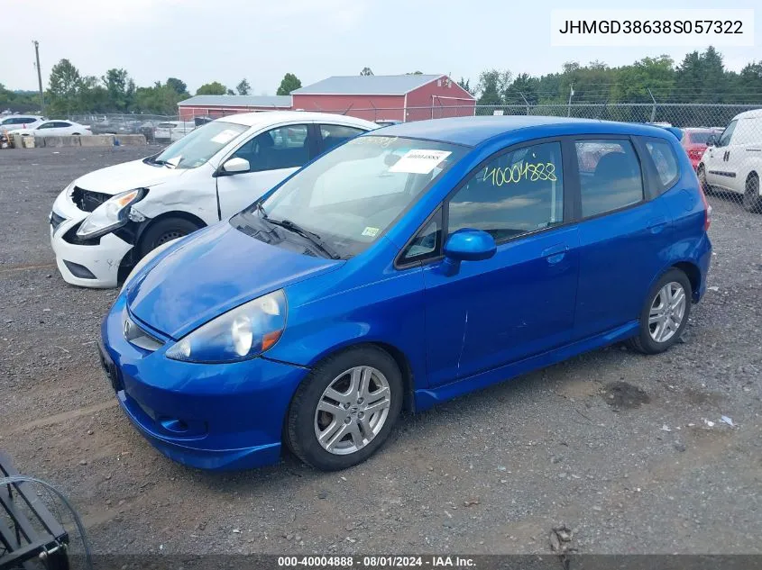 JHMGD38638S057322 2008 Honda Fit Sport