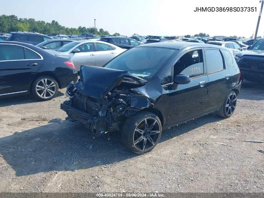 JHMGD38698S037351 2008 Honda Fit Sport