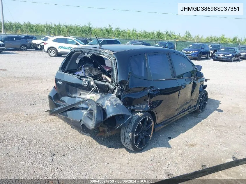 JHMGD38698S037351 2008 Honda Fit Sport