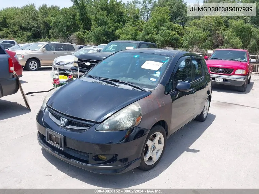 JHMGD38638S007939 2008 Honda Fit Sport