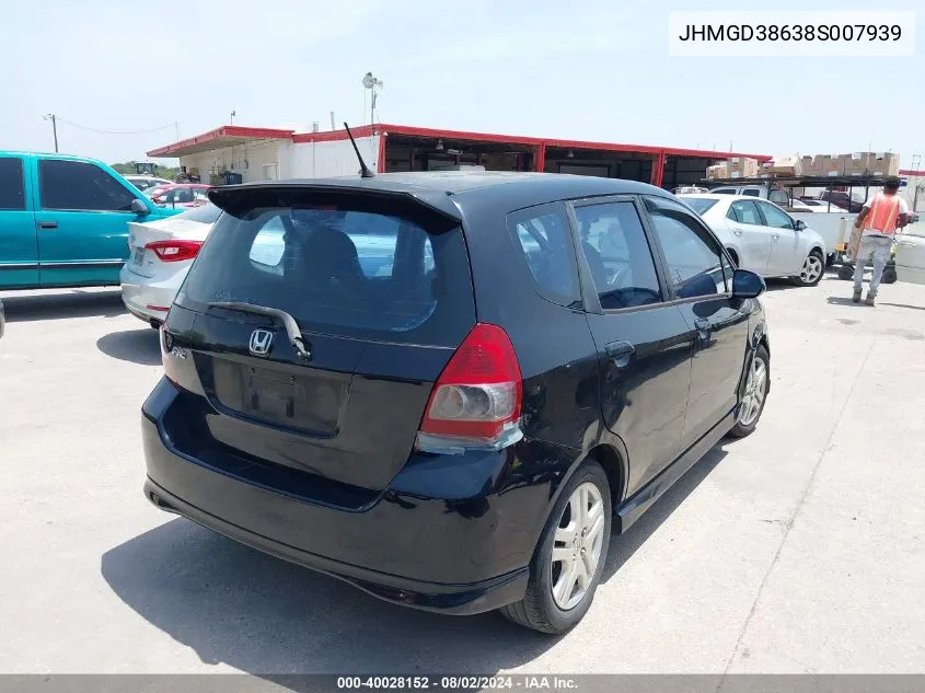 JHMGD38638S007939 2008 Honda Fit Sport