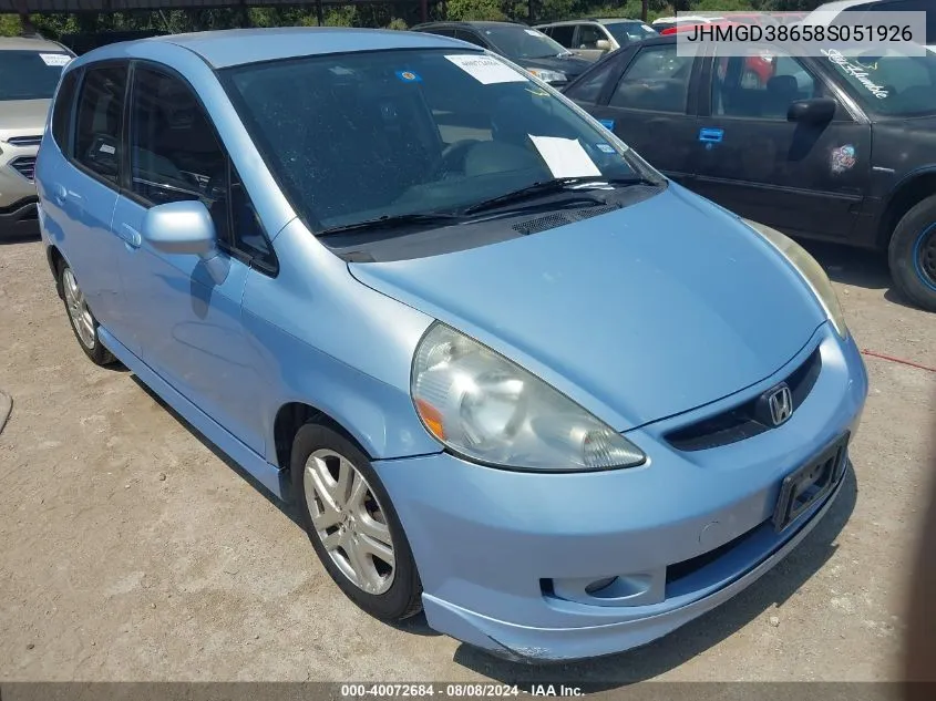 JHMGD38658S051926 2008 Honda Fit Sport